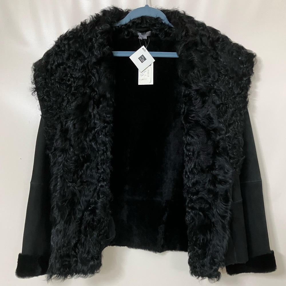 Vince Black Genuine Merino Lamb Shearling Jacket/Coat NWT